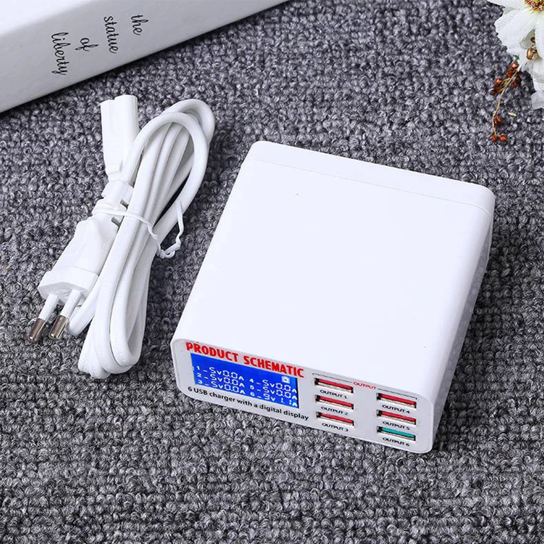 6 Порты и разъёмы станция для зарядки с USB Desktop Универсальный Smart 3A Quick Charge 3,0 USB быстро зарядное устройство док станция с ЖК дисплей экран ЕС, США