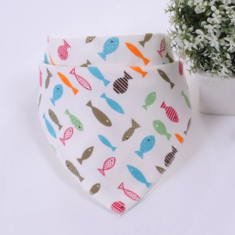 Double Layers Cotton waterproof Baby Bibs Baby Bandana Bibs Burp Cloths Newborn Triangle Scarf character Animal Towel Stuff