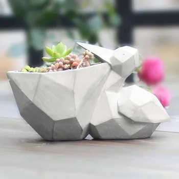 

Mini Flowerpot Animal shape Bonsai Planter Pots Resin Flower Plant Pot with Hole Maceteros Succulent Pots Home Garden Decoration