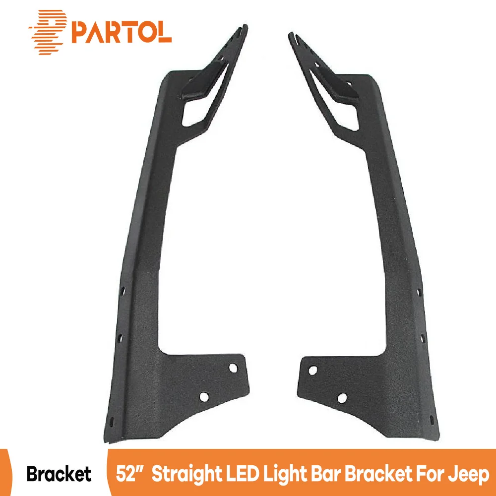 

Partol 52" Straight Led Light Bar Windshield Roof Mounts for Jeep Wrangler JK 2007~2017 Pickup Light Bar Mounting Brackets