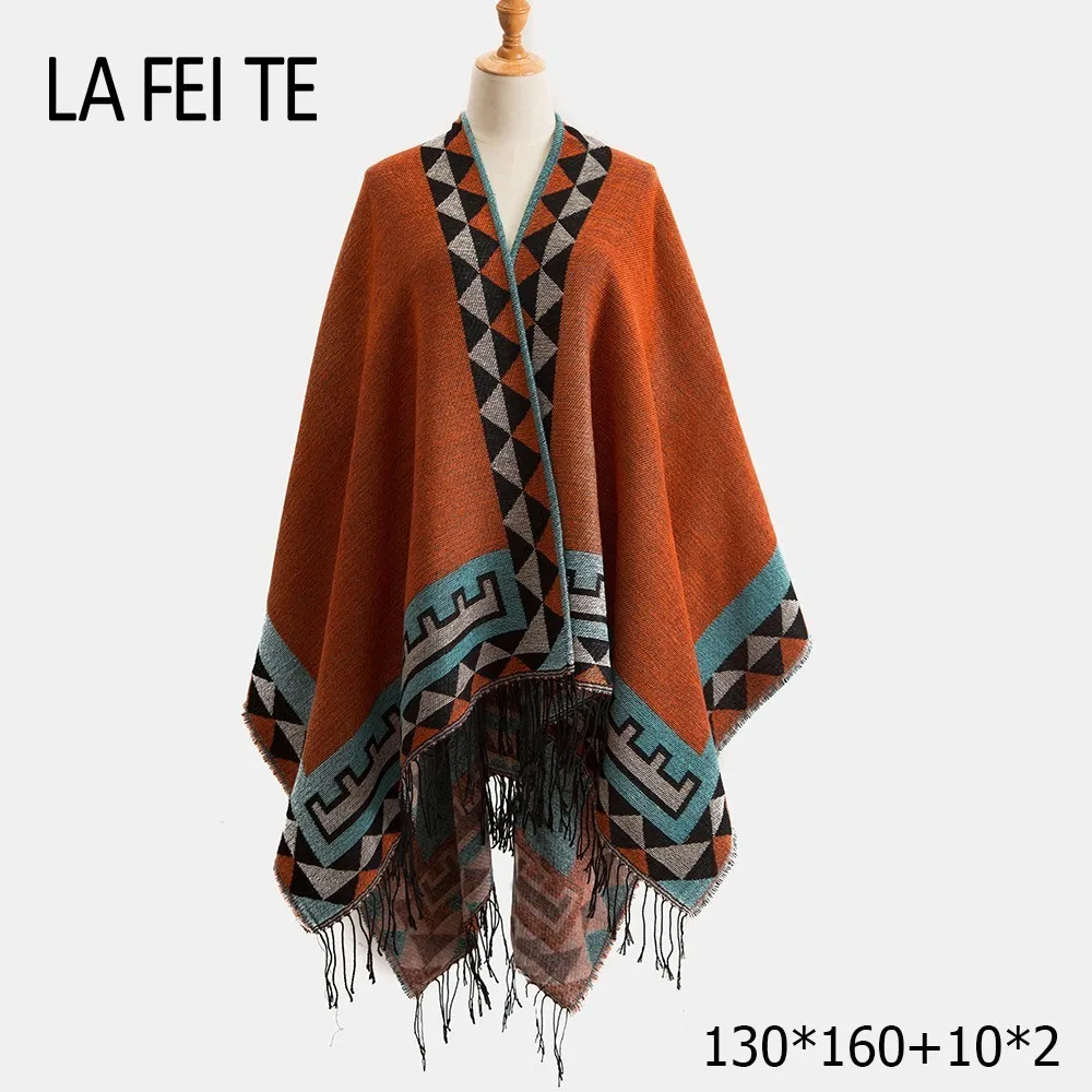 Cashmere Blanket Scarf Women Poncho Winter Wool Stoles Cashmere Pashmina Shawl Female Long Winter Poncho For Women Scarf Warm