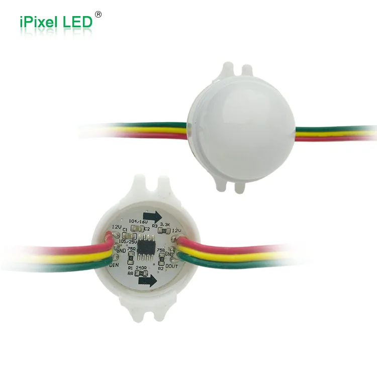 30 мм Светодиодная точечная лампа 5050 ws2811/WS2801 светодиодный пиксельный rgb водонепроницаемые провода - Цвет: P30V12-2811