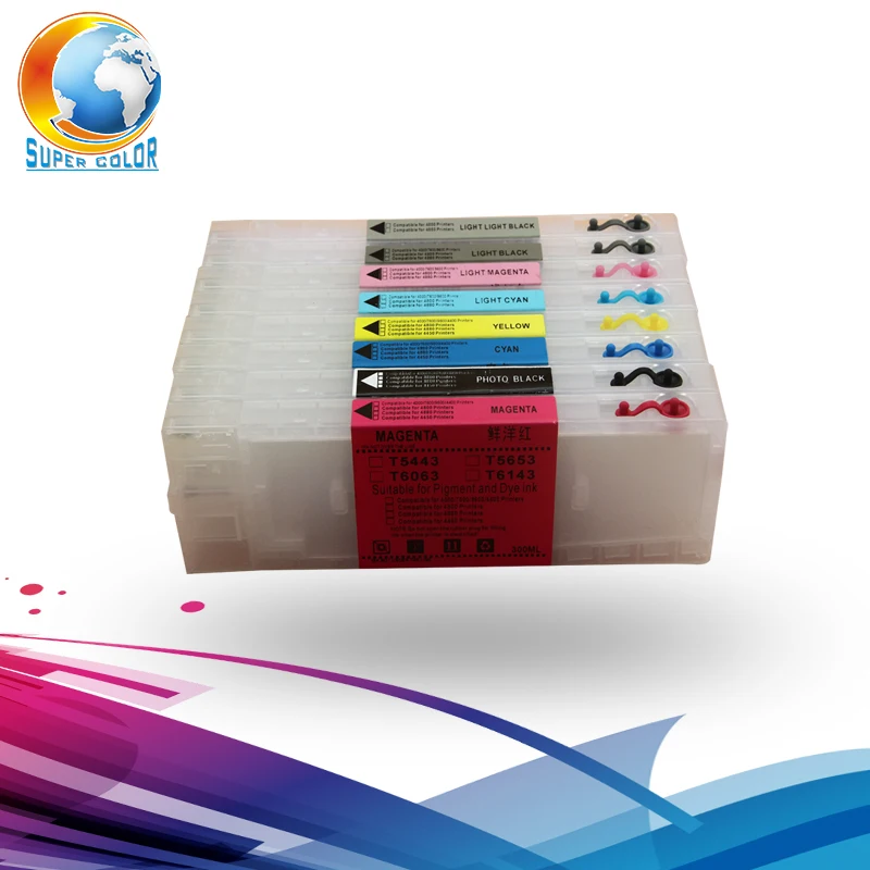 7 colors refillable ink cartridge for epson 4000 7600 9600 refill ink
