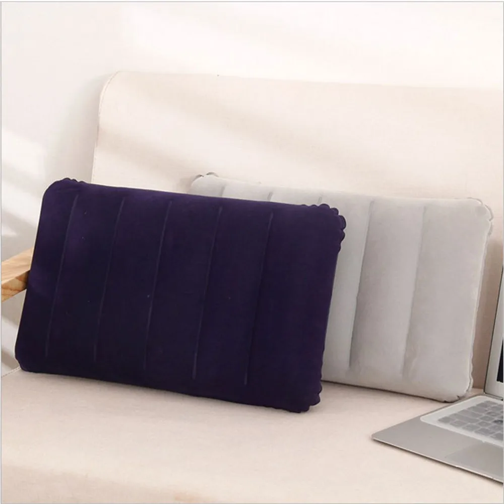 

Foldable Pillow Outdoor Travel Sleep Pillow Air Inflatable Portable Break Rest Pillow Blue