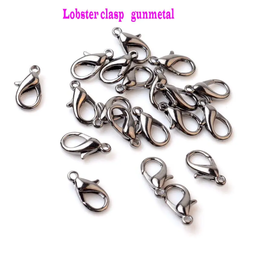 30pcs silver toned lobster clasp nickle free size 12x6mm