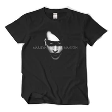 Новый мэрилин мэнсон футболка мода прохладный рок мужчины tshirt женщины хлопок широкий – рукав майки топы