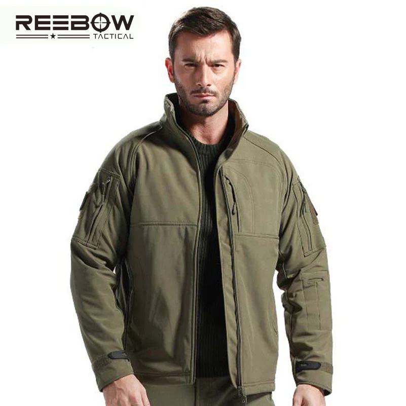 Мужская Флисовая Куртка REEBOW теплая ветрозащитная тактическая куртка для