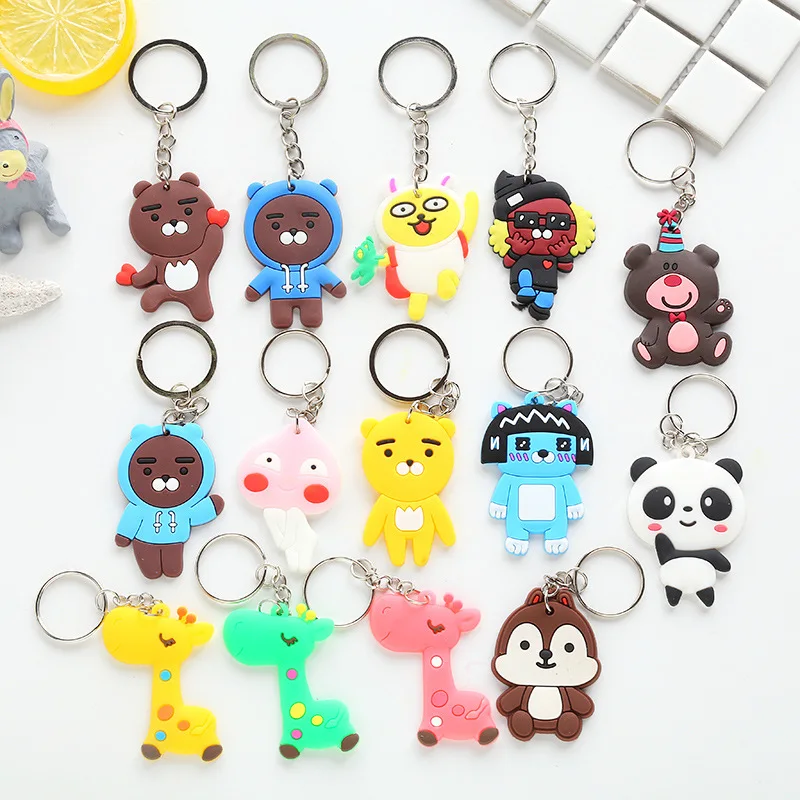 

20pcs Super Cartoon Figure Soft Pendant+Keychain Car Key Holder Key Chain Key Ring/Cover Pendant Kid Gift Party Favor