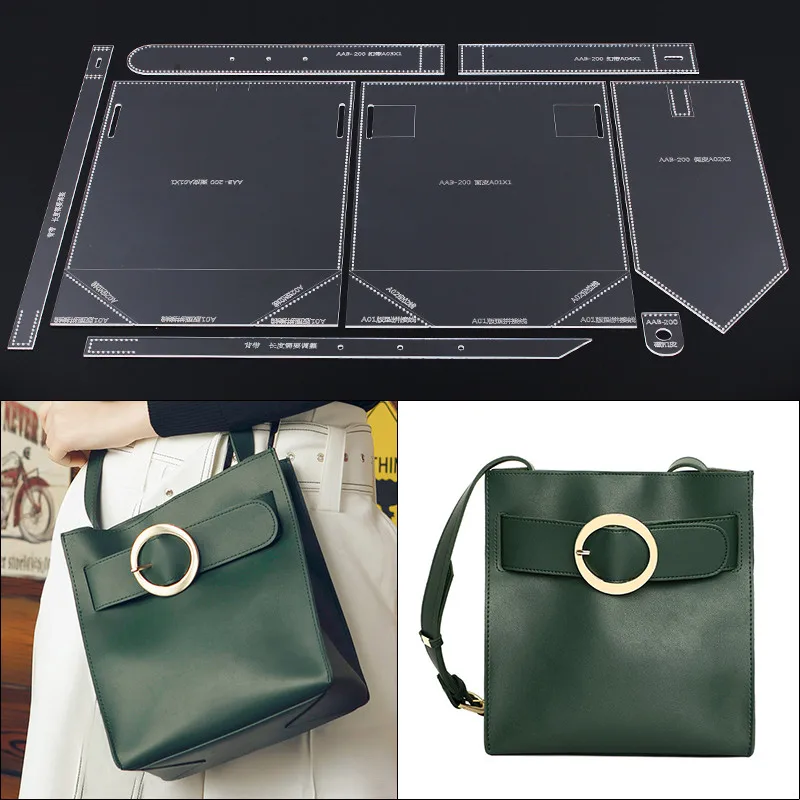 1 Set DIY Handmade Acrylic Leather Messenger Bag Acrylic Shoulder Bag