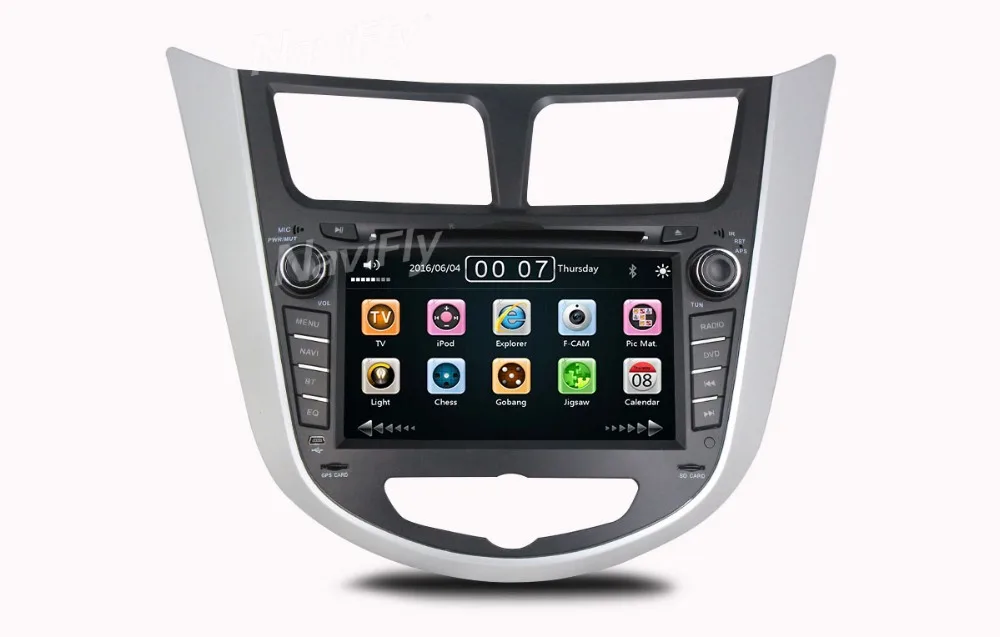 

Russian menu with Navitel map car dvd player for Hyundai Solaris accent Verna i25 With 3G Host Radio GPS Navigation BT TV 1080P