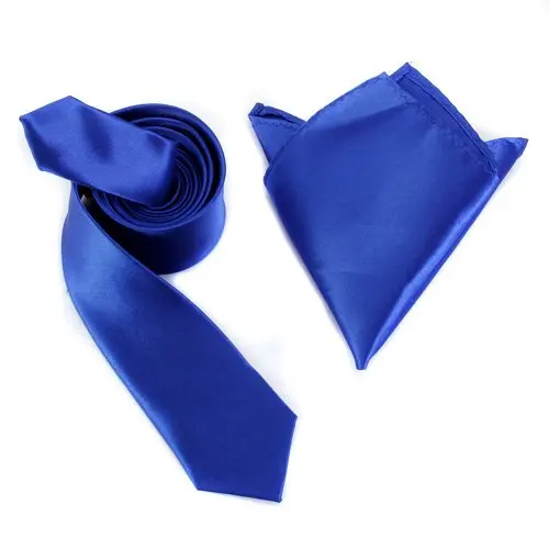 2017 Горячие Стиль набор из 5 см широкий синий галстук и 22*22 см синий платок