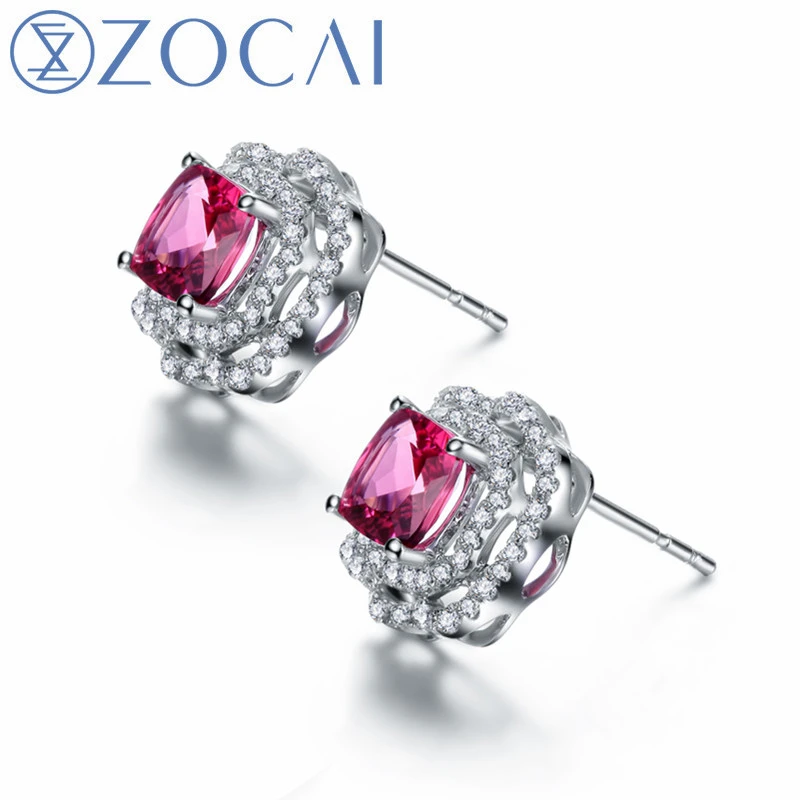 Zocai Brand Genuine 18k Rose White Gold 1 3 Ct Rubellite With 0 40 Ct Diamond Engagement Party Stud Earrings E Stud Earrings Aliexpress Zocai Brand Genuine 18k Rose White Gold 1 3 Ct Rubellite With 0 40 Ct Diamond Engagement Party Stud Earrings E Stud Earrings Aliexpress