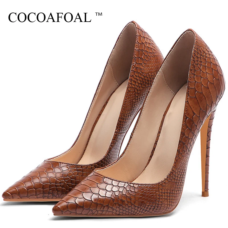 COCOAFOAL Snakeskin Women's High Heels Shoes Woman Valentine Shoes Multicolour Snakeskin Heels Shoe Fashion Sexy Wedding Pumps