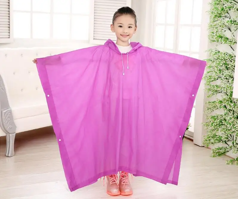 7.Children Poncho Rain Waterproof student Boys girls long Raincoat Transparent Kids Rain Coat Cover Kids Rainwear Camping