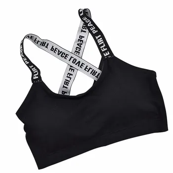 

Black Women Sexy Cross Back Sports Yoga Bra Fitness Sportswear Gym Top Underwear
