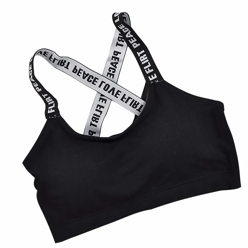 Black Women Sexy Cross Back Sports Yoga Bra