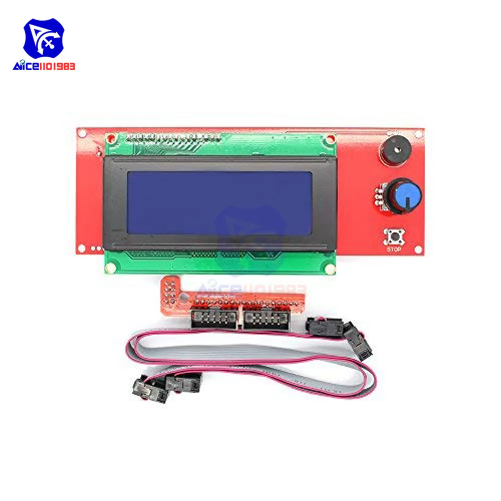 Reprap RAMPS1.4 2004 LCD display controlle with adapter Mendel,Prusa 3D Printer