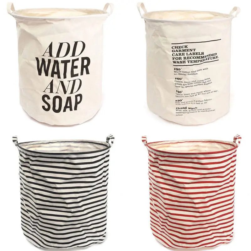 Unique Foldable Cotton Linen Washing Clothes Laundry Basket Bag Hamper Storagelaundry basket