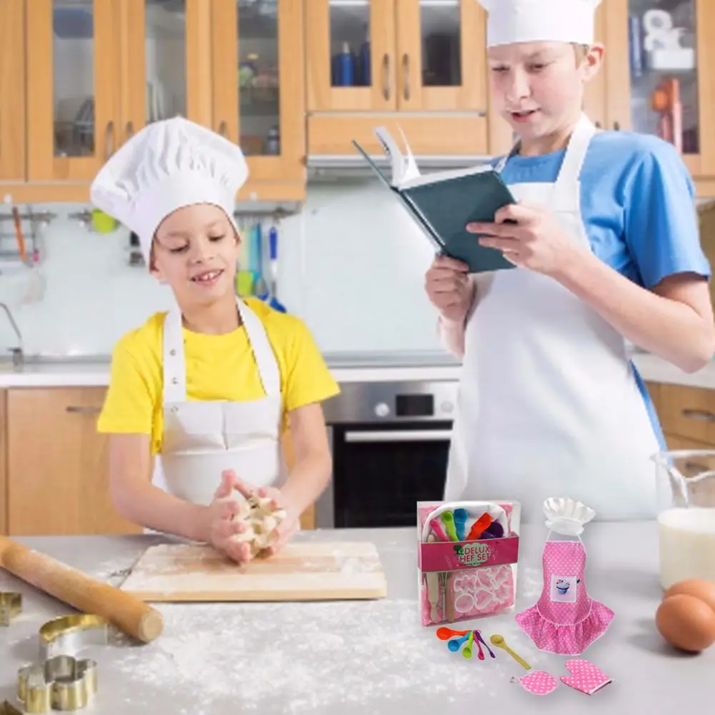 

Children's Baking Clothes Cooking Baking Toys Mold Set Cake Baking Food Service Apron Kitchenware