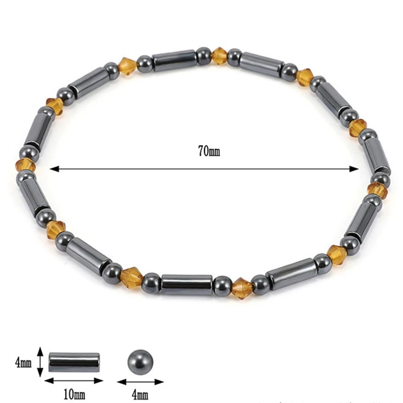 Черный магнитотерапия ножной браслет Браслеты Shellhard бусины цепь ноги здоровый Вес потерю лодыжки браслет для Для женщин Для мужчин ювелирные изделия