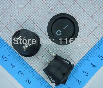

FREE SHIPPING 50pcs ON / OFF round Rocker Switch 6A 250VAC/10A 125V 2 Connectors 2 Pin 23MM