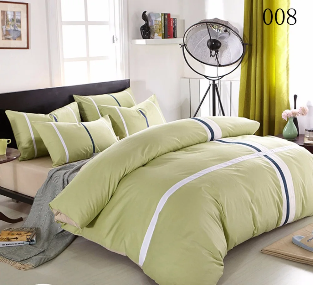 Full Queen Khaki Cotton Fitted Bed Sheets 4pcs Bedding Set Bedclothes