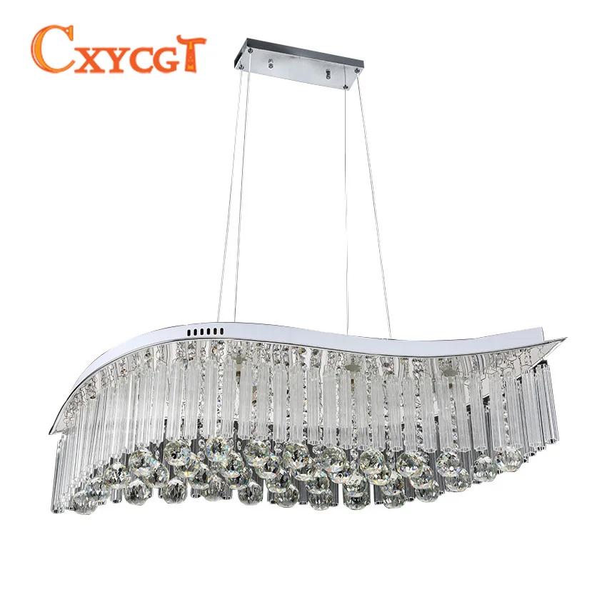 

Wave Design Modern Crystal Chandelier Dining Room Kitchen Hang Crystal Light Fixture Creative Indoor Lighting