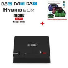 Amlogic s905d Ki про гибридный Android 7.1 ТВ коробка DVB-T2/S2/c 4 ядра 64 бит 2 г 16 г Ki Pro Декодер каналов кабельного телевидения Поддержка CCcam Newcamd