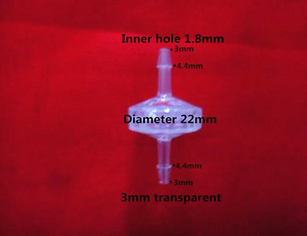 5 шт. Пластик анти-масла озона обратный клапан задвижка воды с пружиной, прозрачный, давление клапан 3/4/4,5/5/6/7/8/12 мм - Цвет: 3mm transparent