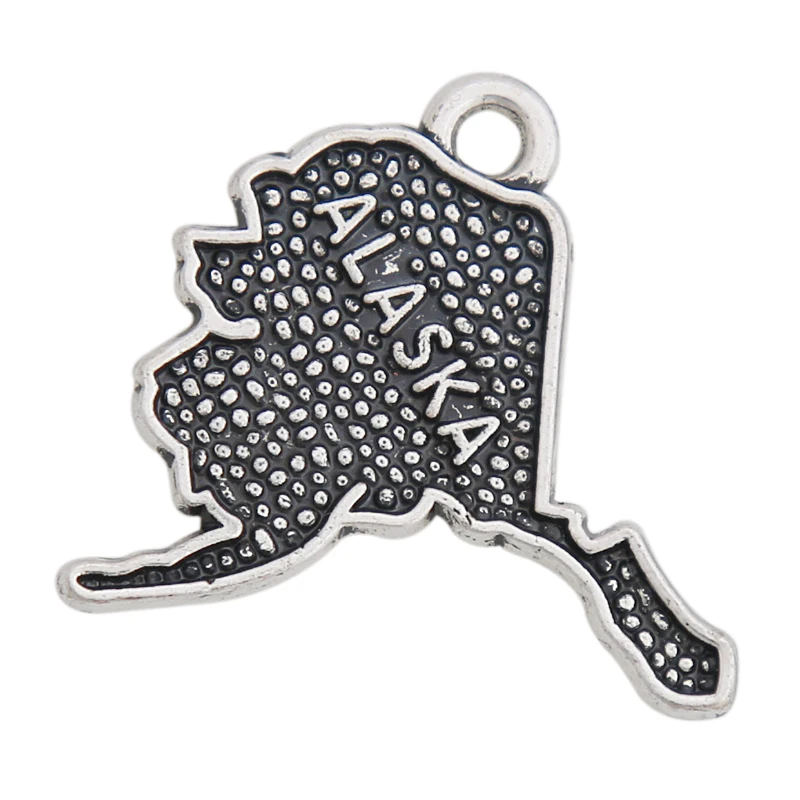 

Vintage Alloy Charms Alaska Map Charms American State Map Charms AAC049