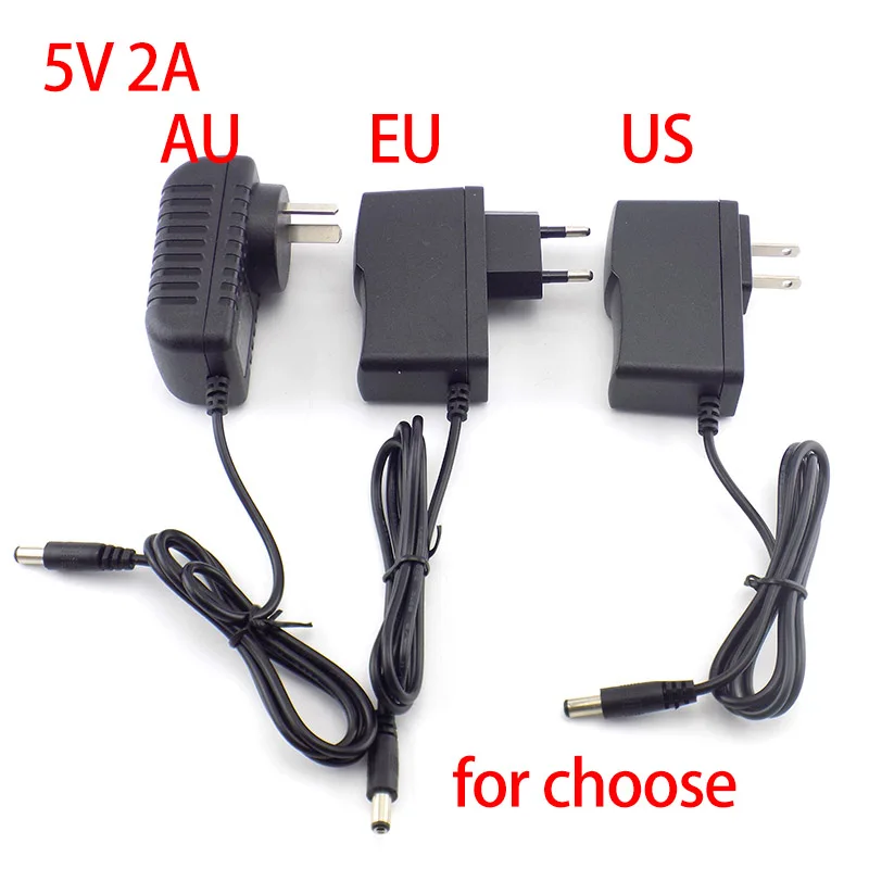 AC DC 5v 1A 2A 2000ma адаптер питания адаптер EU AU US Штекер 5,5 мм* 2,1 мм настенное зарядное устройство для светодиодной ленты светильник CCTV камера