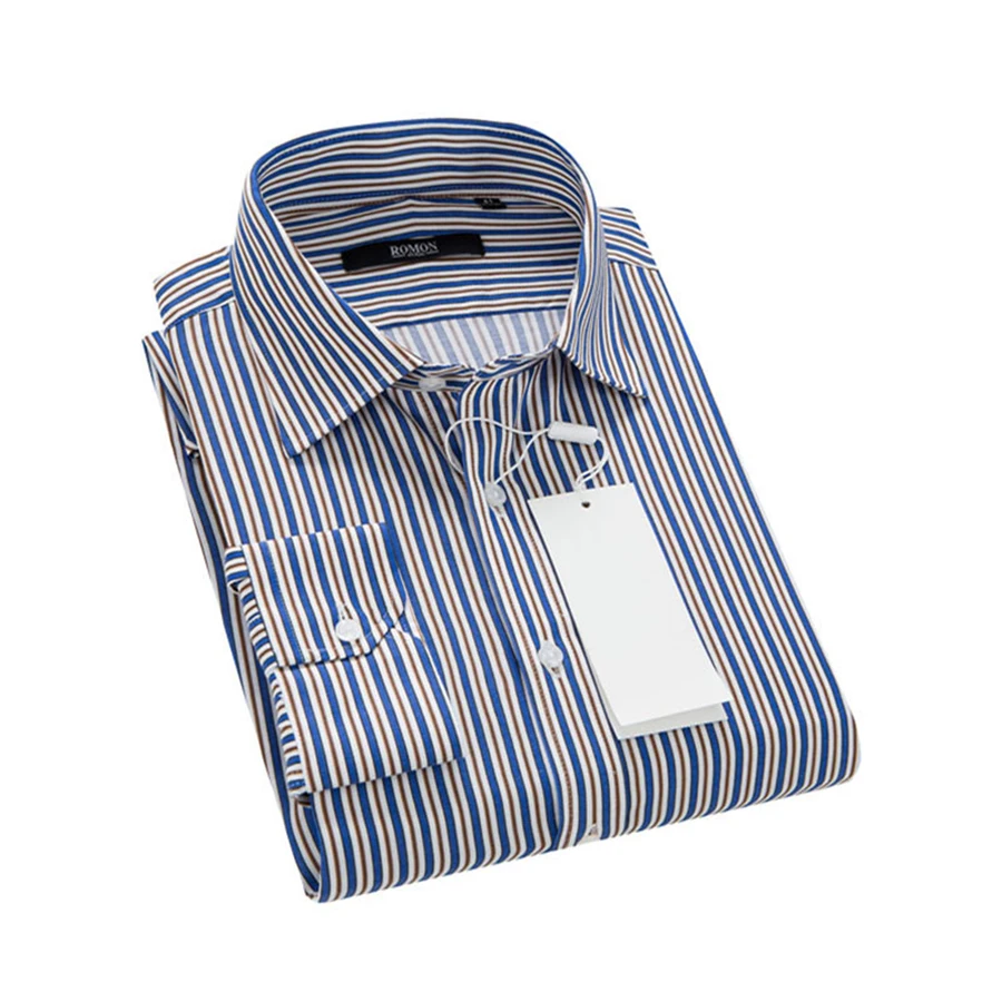 Полосатый Мужская деловая рубашка на пуговицах вертикальные хлопка мужские повседневные рубашки Slim Fit Регулярный высокое качество Hemd