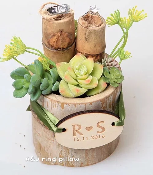 Ring holder B 1 шт Новое креативное уникальное пользовательское имя кольцо в форме гнезда держатель Персонализированные Свадебные предложения обручальное украшение кольцо Подушка - Цвет: Ring holder B
