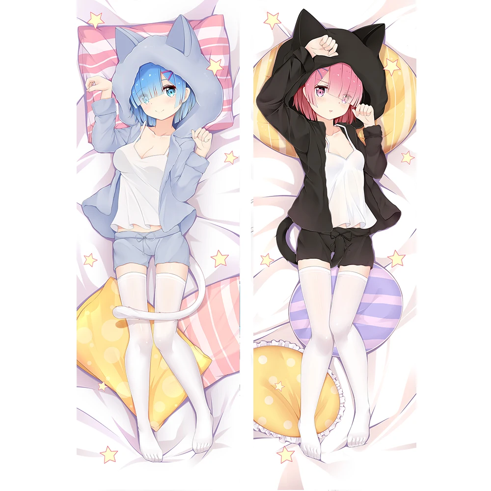 NEW EMILIA HERMIT RE ZERO Japanese Anime Dakimakura Hugging Body Pillow Cover