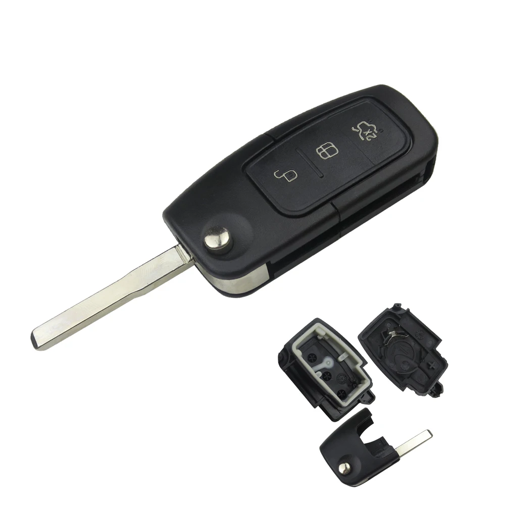 OkeyTech флип ключи оболочки для Ford Focus Mk2 Mk3 Mk4 2 Fiesta Mondeo Ranger, Fusion S Max 2 кнопки FO21 HU101Blade