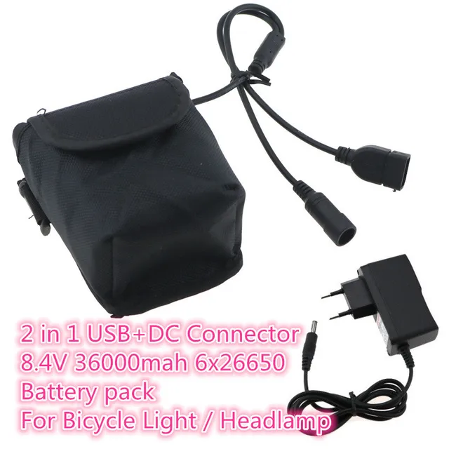 Best Price 8.4V USB+DC Ports 26650 36000mAh Rechargeable Battery Pack 6x26650 Bicycle Light Power For LED Bike headlamp With EU Charger Best Price 8.4V USB+DC Ports 26650 36000mAh Rechargeable Battery Pack 6x26650 Bicycle Light Power For LED Bike headlamp With EU Charger