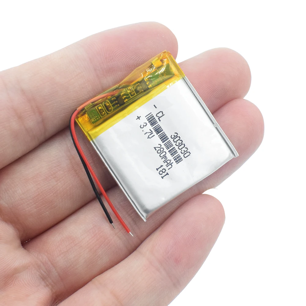 Polymer 303030 033030 3.7V 280MAH Rechargeable Lithium Battery With PCM For MP3 MP4 MP5 GPS Headset Electric Toy Voice Recorder