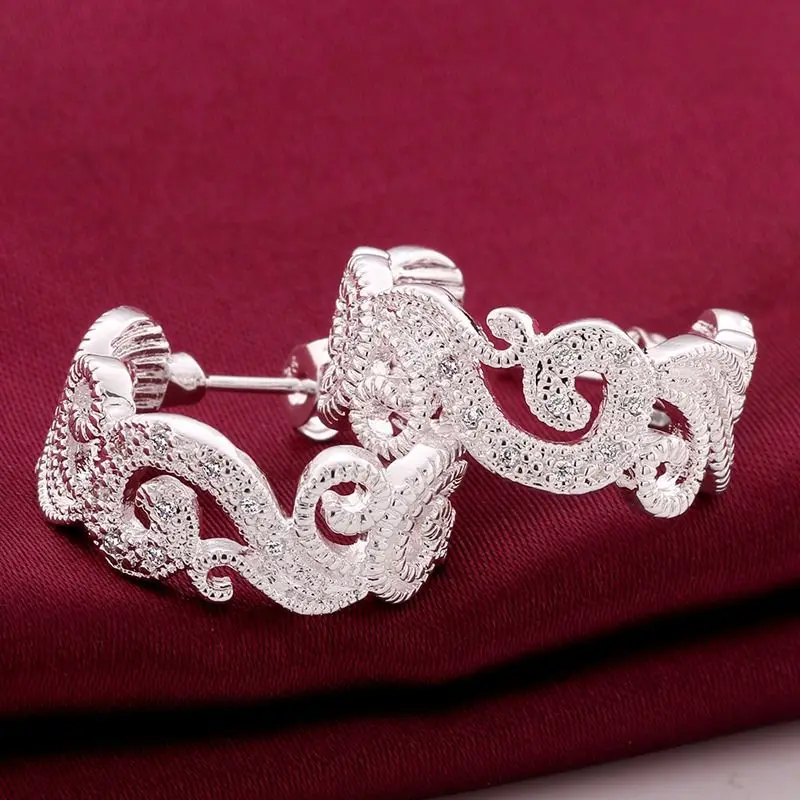 

Wholesale 925 sterling silver earrings 925-sterling-silver jewelry rhinestone man-made Crystal stud Earrings for women SE560
