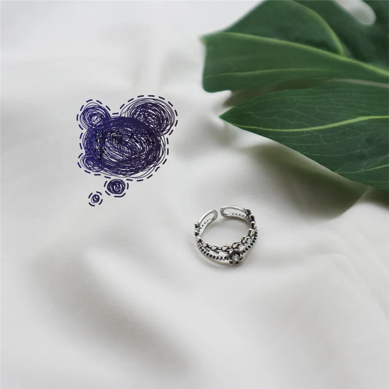 CoseFecit Silver 925 Ring Zircon Triangle Trendy Two Layers Index Finger Ring Female Party Classic Silver Rings Vintage Woman (3)