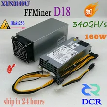 FFMiner D18 340GH/S 160W Blake256 ASIC DCR горная машина более экономичная, чем antminer DR3 DR5 S9 T15 Z9 Innosilicon D9 A9 M3