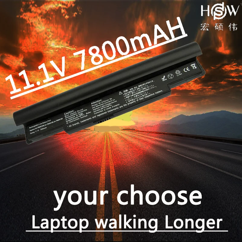 HSW 7800 мАч аккумулятор для ноутбука samsung NC10 NC20 ND10 N110 N120 N130 N135, AA-PB6NC6W, 1588-3366, AA-PB8NC6B 9 ячеек