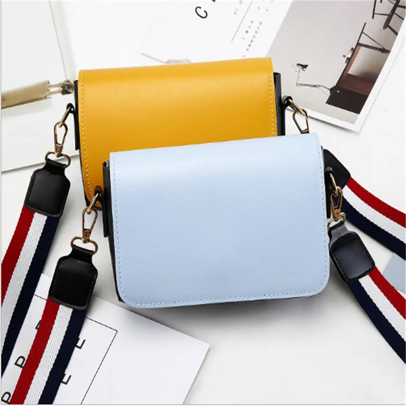 

LAZZOVS 2019 Fashion Single Shoulder Bags for Women PU Leather Wide Shoulder Strap Simple Casual Crossbody Bag Ladies Handbag