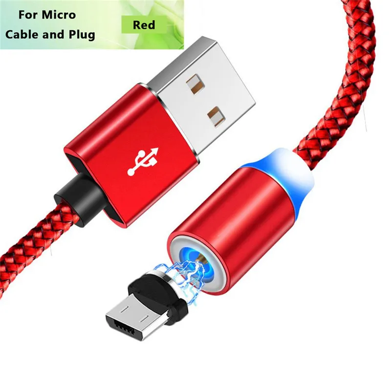 Micro USB Magnetic Cable Type C Magnet Charger Wire For Samsung S7 J7 J6 J4 A3 A5 A7 Huawei P20 lite Redmi Note 5 6 7 Pro - Цвет: Red Micro Cable