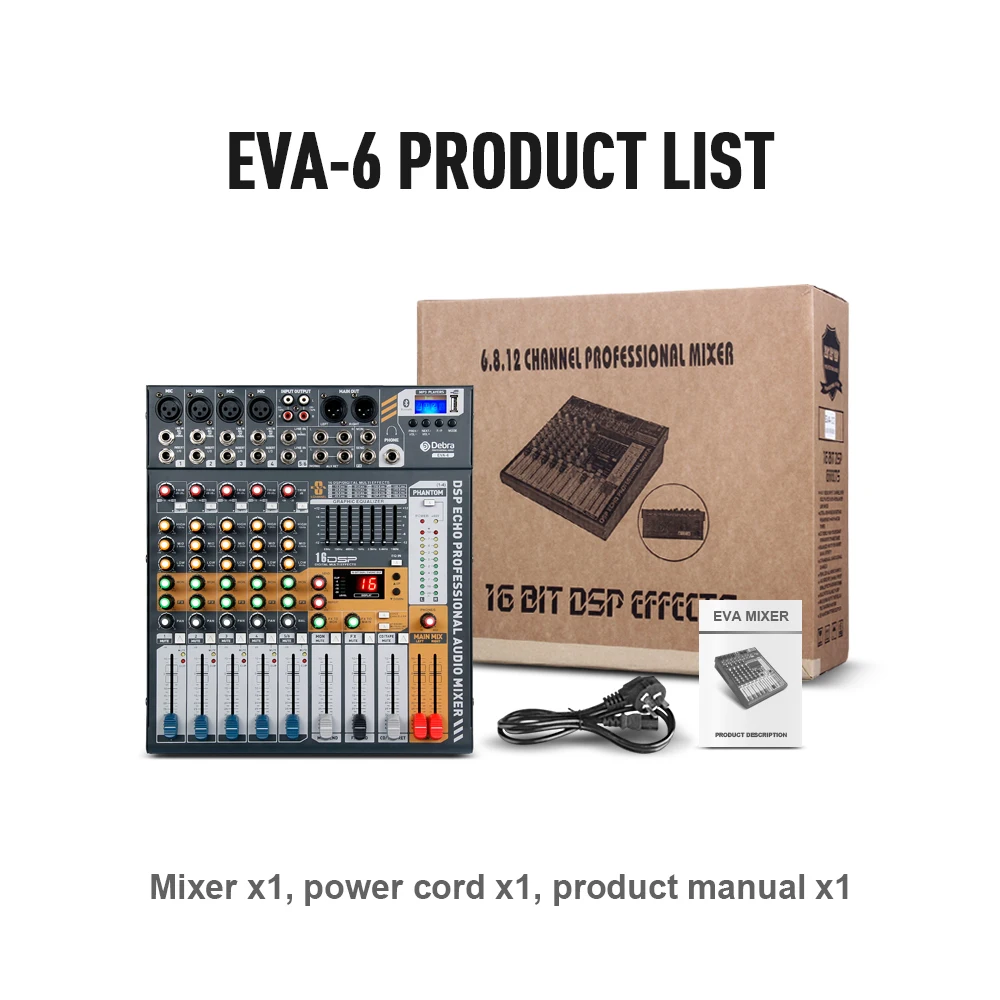 Debra аудио чистый звук! Pro EVA-6 6 каналов аудио микшер dj consoler с ...