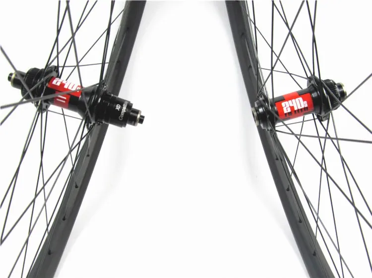 Discount 700C Full carbon MTB bike wheels DT 240s hub central lock J-bend , Farsports 30mm wide 25mm deep carbon mountain bicycle wheel 2