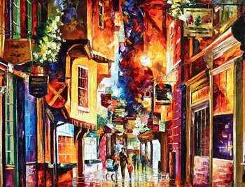 

sticker about street scene Modern Abstract posters and prints Canvas Oil Painting Wall Art craft for cafe and bar RZ174