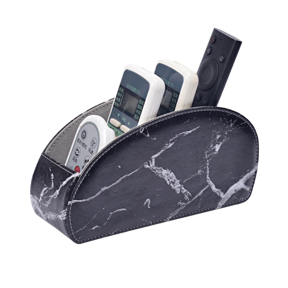 

New Fashion PU Leather Remote Control Holder Remote Control Holder 5 Compartments Leather Pocket Phone Storage Boxs