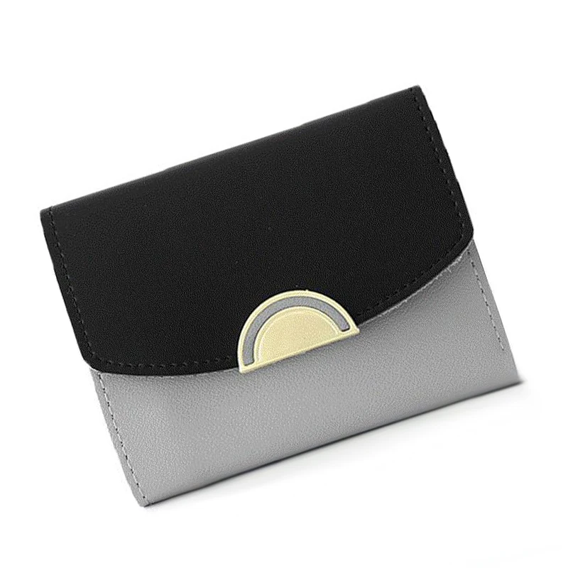 Amazon sale PU leather wallet ladies portefeuille femme wallets triofold slim short coin purse ...
