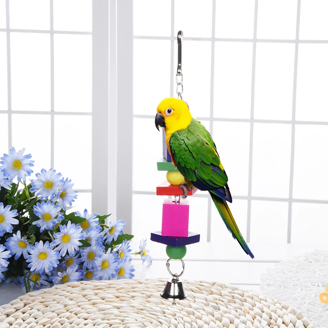 Buy Parrot Wooden Toys Bird Bites Climb Chew Toy for Parrots Bird Hanging