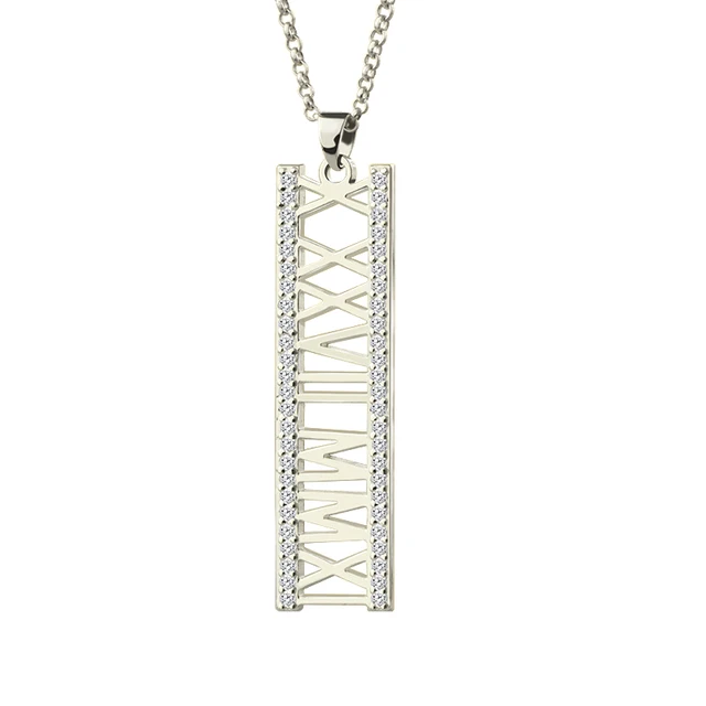 Collier date de naissance chiffre romain Clearance